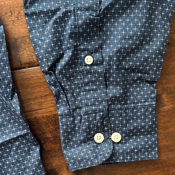 Chaps Navy Polka Dot Button-Down Shirt - Picture 4 of 7